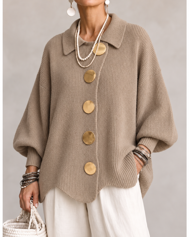 Ardelle™ | Oversized Cardigan with Collar