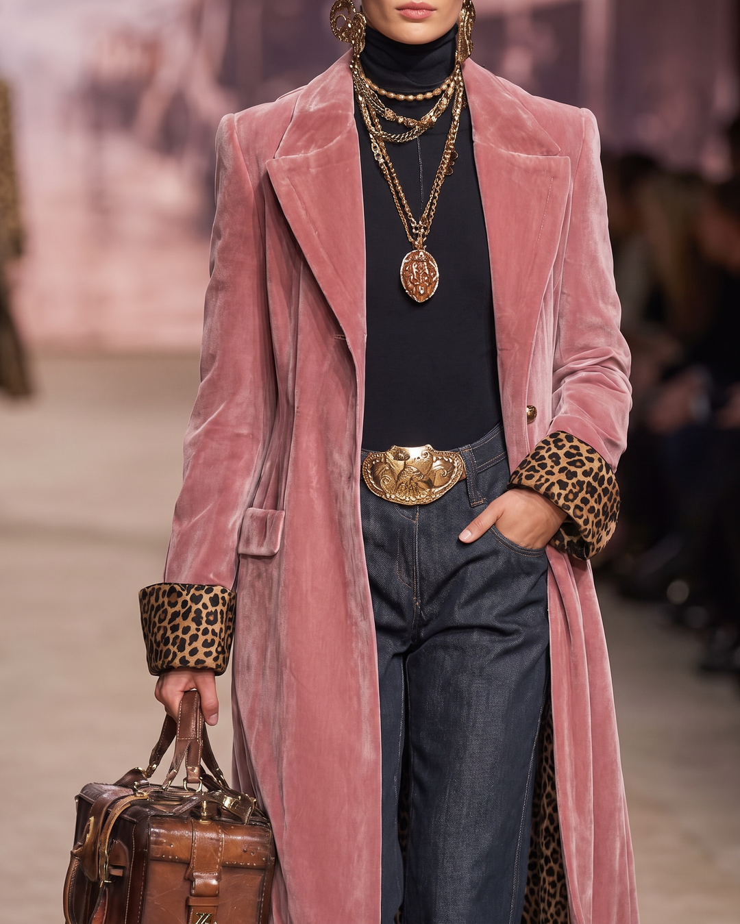 Arabella - Longline Tailored Velvet-Effect Coat