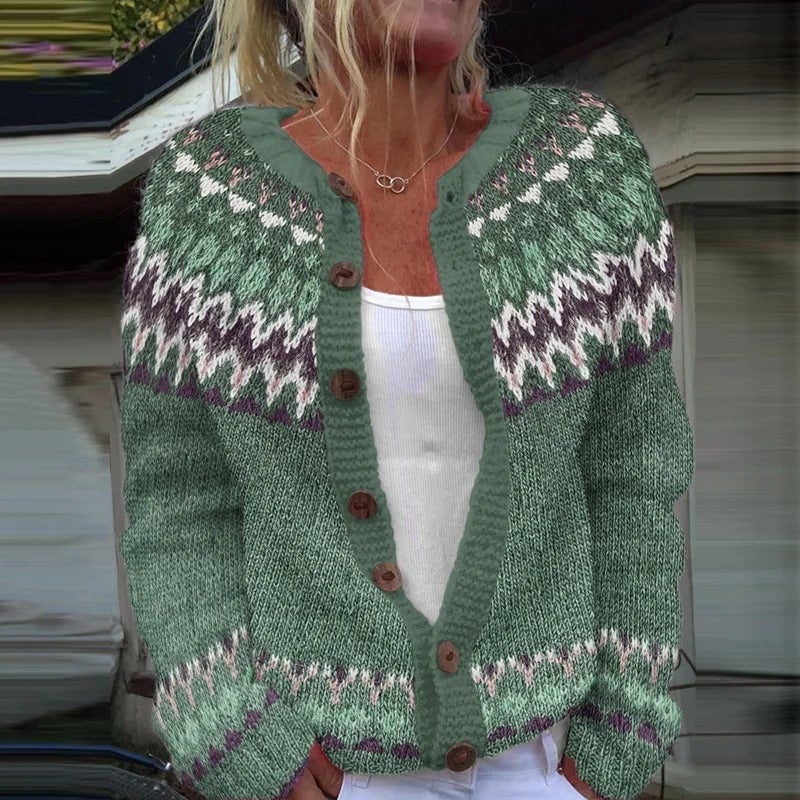 EIRA™ - ZIGZAG YOKE CARDIGAN