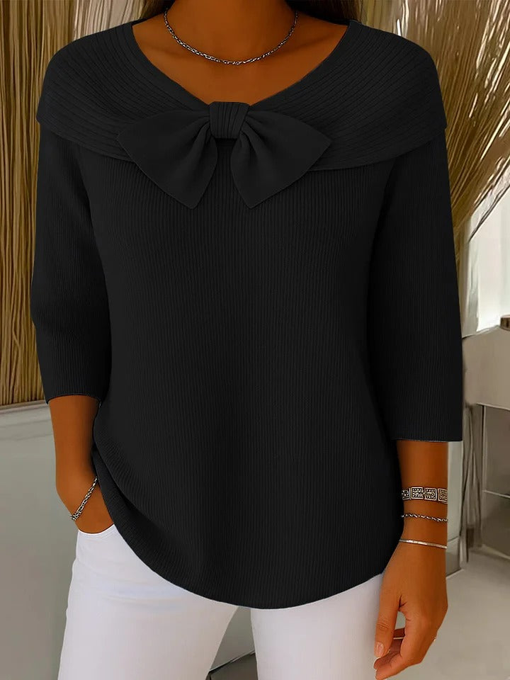 Wendeline | Sweater with Bow and Round Neckline