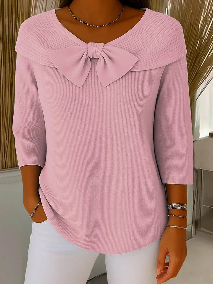 Wendeline | Sweater with Bow and Round Neckline