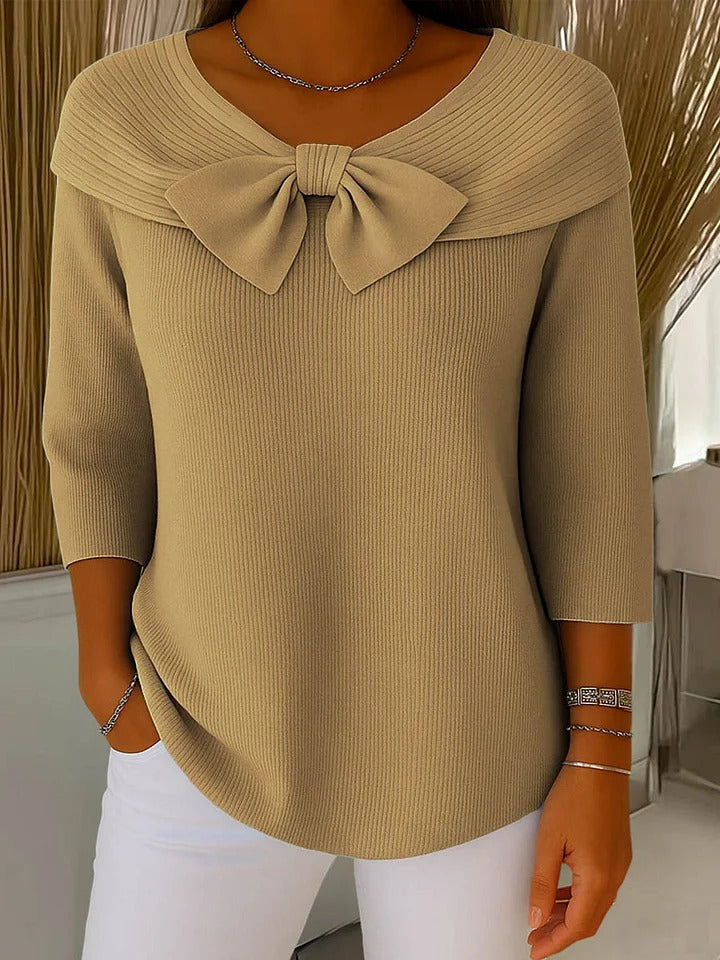 Wendeline | Sweater with Bow and Round Neckline