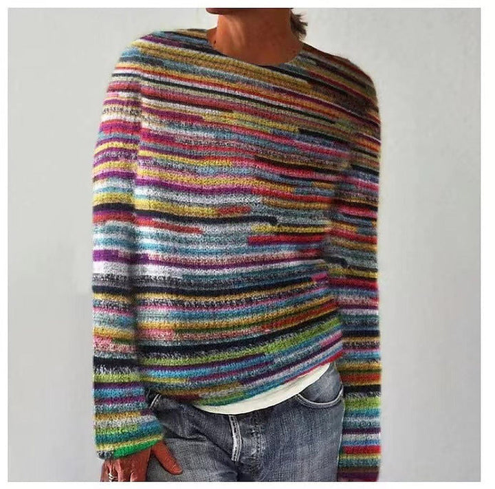 Soline Fair Isle Yoke Crew Neck Sweater