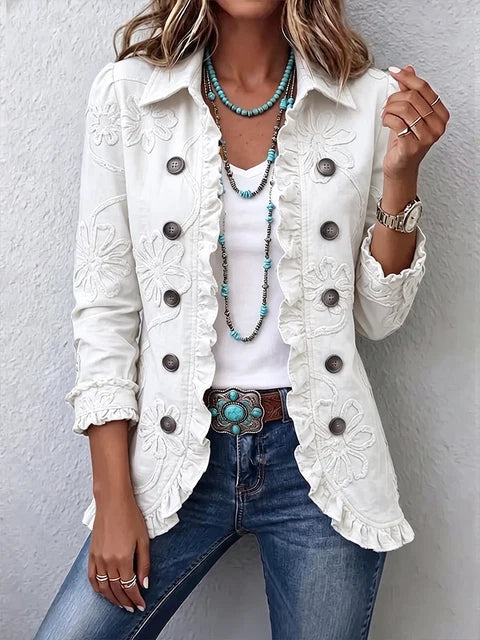 Sienna | Ruffled Button Jacket