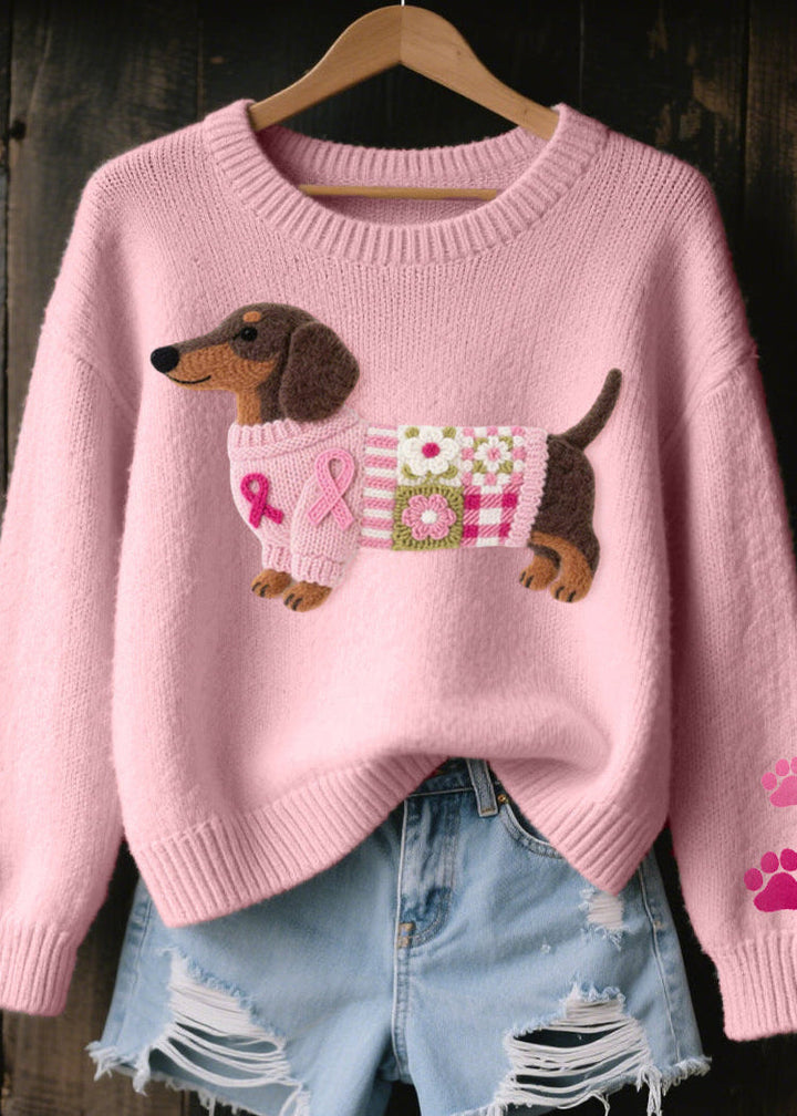 NINA | Embroidered dachshund knit sweater