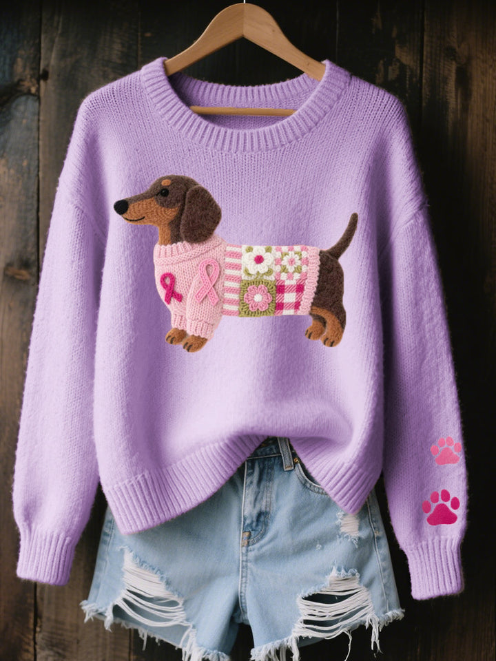 NINA | Embroidered dachshund knit sweater