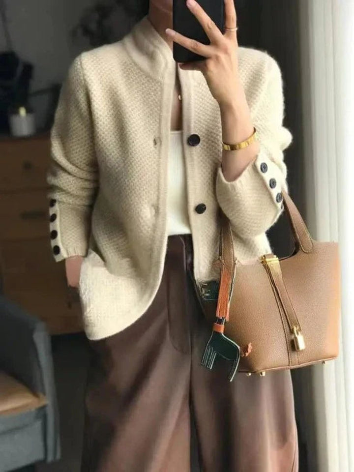 Penelope | Wool Cardigan with Buttons